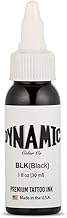 Dynamic Color Co. - Black Tattoo Ink, Long Lasting Vivid Color, Sterilized, Made in USA, Since 1990 (1 oz Bottle)