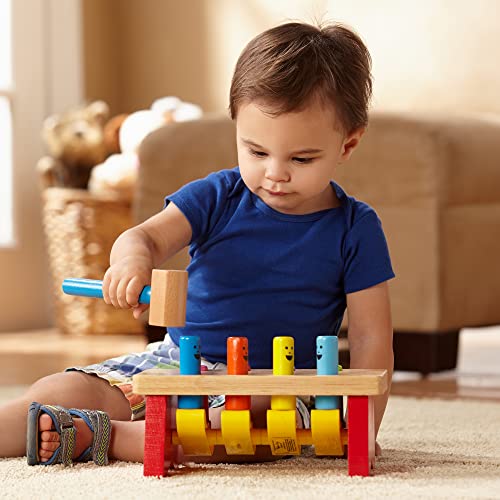 Melissa & Doug Take-Along Tool Kit Wooden Construction Toy (24 Pcs) & Deluxe Pounding Bench Wooden Toy With Mallet #TOP6