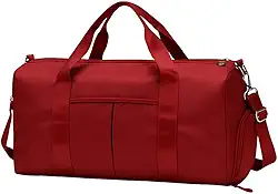 Bolsa de Academia Unissex Espaçosa Mala Fitness para Treino, Viagem e Trabalho Impermeável, Leve e Resistente, com Compartimento para Roupas e Calçados - NRSHOP (Vermelha)