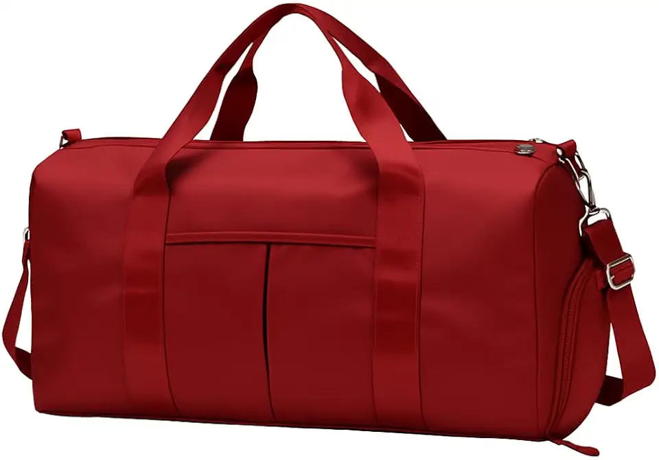 Bolsa de Academia Unissex Espaçosa Mala Fitness para Treino, Viagem e Trabalho Impermeável, Leve e Resistente, com Compartimento para Roupas e Calçados - NRSHOP (Vermelha)
