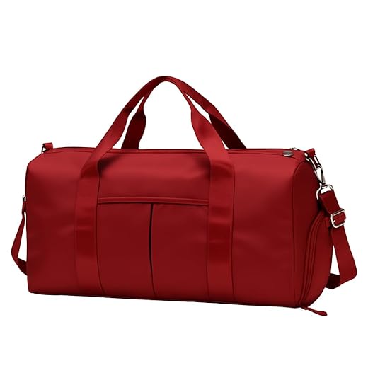 Bolsa de Academia Unissex Espaçosa Mala Fitness para Treino, Viagem e Trabalho Impermeável, Leve e Resistente, com Compartimento para Roupas e Calçados - NRSHOP (Vermelha)