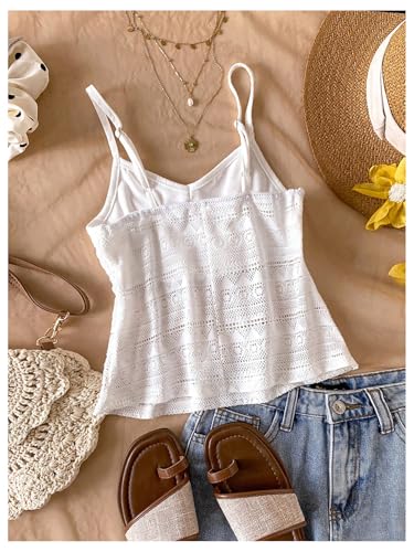 Girl's Boho Bowknot Hollow Out Camisole Tops Spaghetti Strap V Neck Babydoll Crop Top2