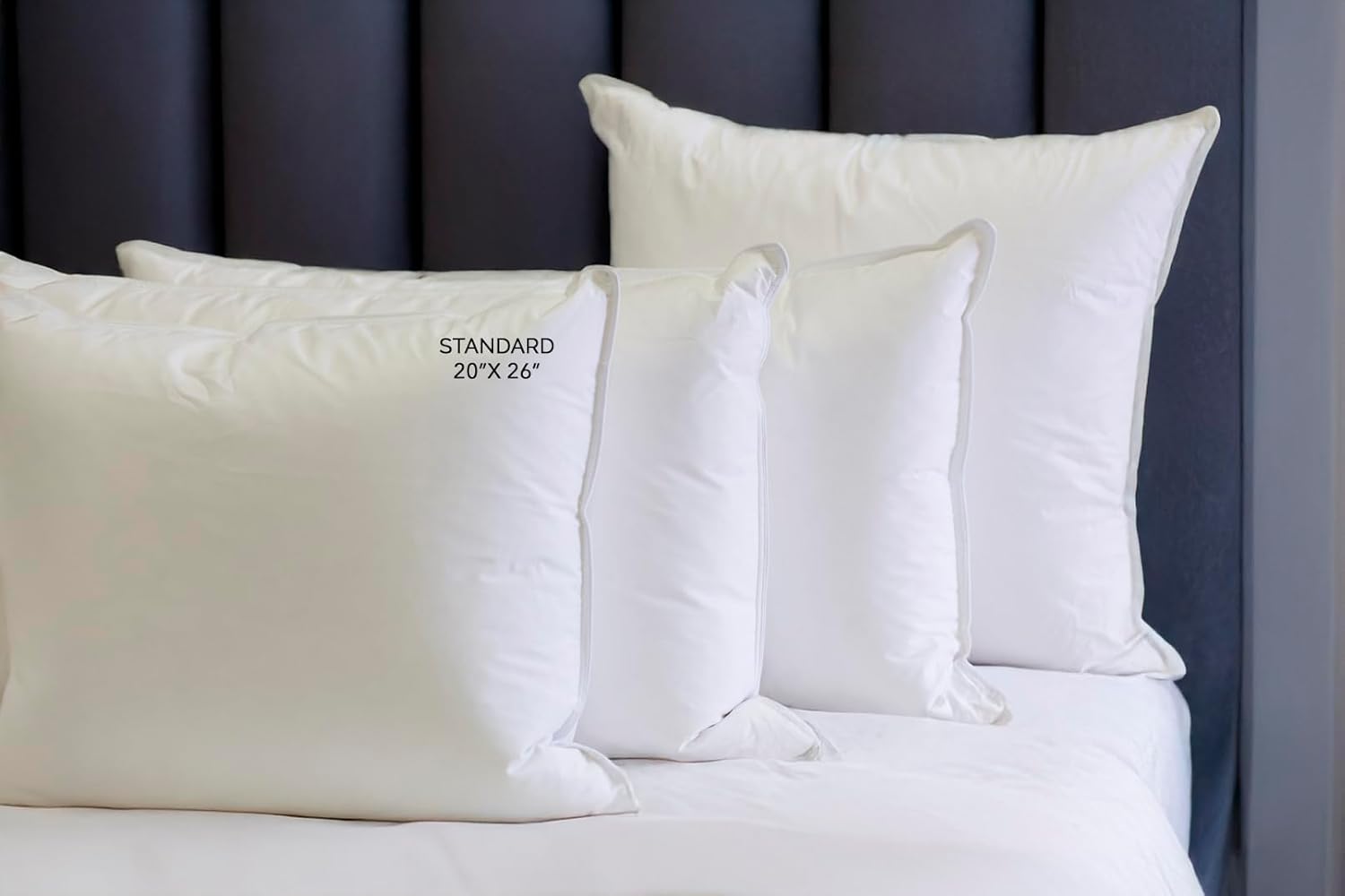 Supreme Sateen Zippered Pillow Protectors 100% Cotton 360 TC Set of 2 (Standard)