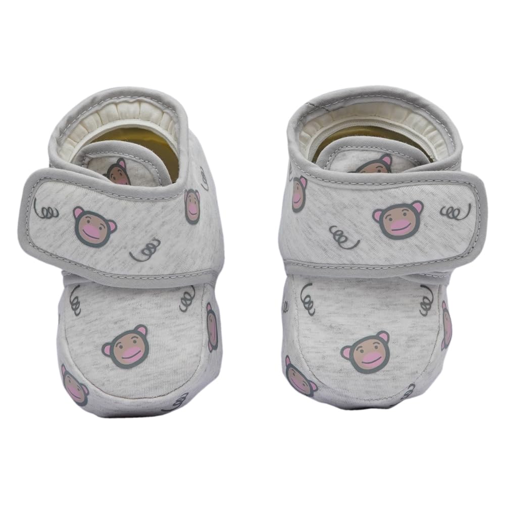 Baby Soft Cotton Booties with Hook & Loop Closure (0-6 Months)-picture-34