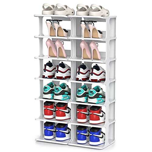 ZOINLIY Stackable Plastic Shoe Cubby
