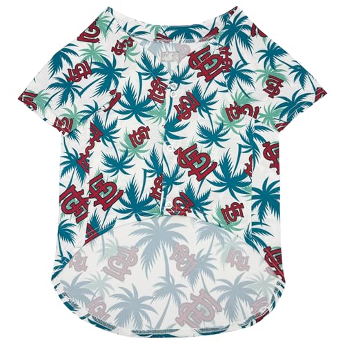 MLB St Louis Cardinals Hawaiian Dog Baseball Jersey, Officially Licensed Dogs & Cats Apparel, Dry-Fit Tropical Palm Print Shirt, X-Small, Pet Baseball Jersey Shirt Summer Theme - Image 3