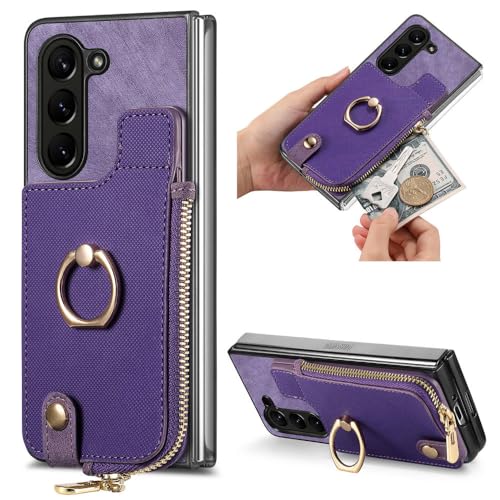 Housse antichoc Samsung Galaxy Z Fold 5 avec fermeture éclair et bague de support