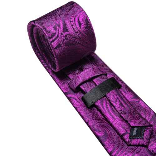 Image of Barry.Wang Paisley Tie Fashion Set Hanky Cufflinks Neckties for Men Woven Silk
