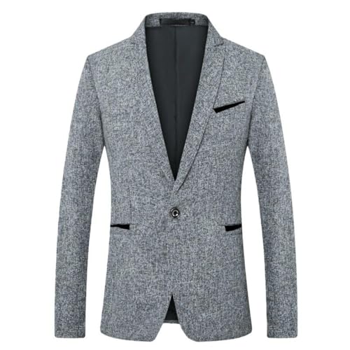 Blazer décontracté en laine pour homme à fins carreaux