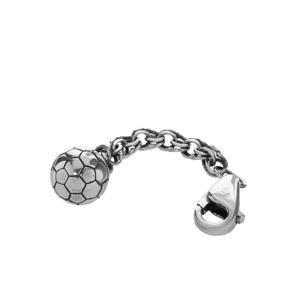 NKlaus Schlüsselanhänger 925er Sterlingsilber Silber auf Königskette 4cm Fußball 6157