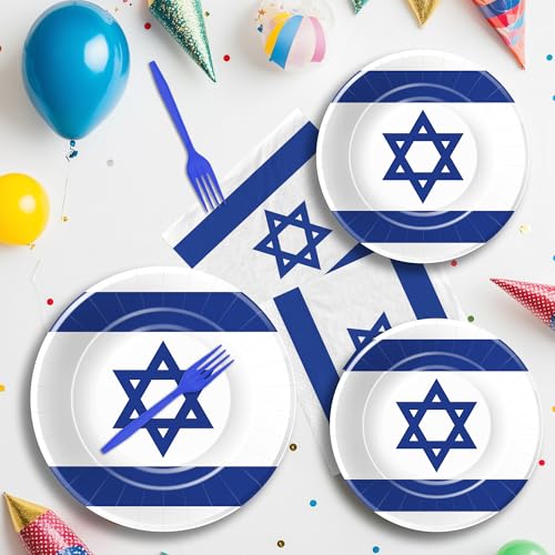 FVABO Israel Flag Party Decorations Tableware, Israeli Flag Party Supplies by FVABO - Used condition - Image 6