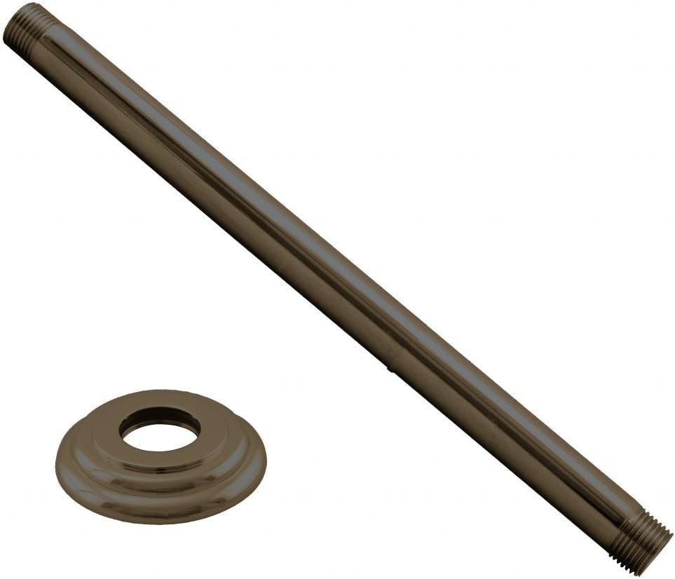 Westbrass 1/2" IPS x 12" Ceiling Mounted Shower Arm with Flange, Oil Rubbed Bronze, D3612A-12