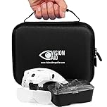Vision Aid Magnifying Glasses Eyewear with Light for Close Work, Illuminated Hands Free Headband Magnifier Goggles with Storage Case for Hobby Painting Reading Coin Watch Bead Jewelry...
