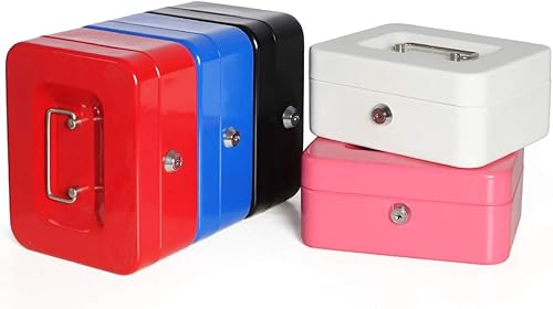 Vista 8 de Jssmst - Caja de dinero pequeña con bandeja, caja con bloqueo, Negro L