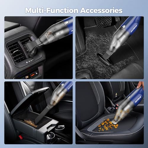 Image of Handheld Vacuum Cordless - Car Vacuum Cleaner with 11000Pa Powerful Suction,1.2lbs Lightweight, Type-C Charge, Multiple Accessories, Portable Hand Vacuum for Home, Pet and Car (Blue)