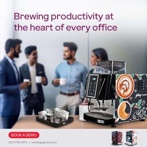 Image of Contento Tea Coffee Vending Machine - 5 Beverage Options | Dispenses Freshly Brewed Tea and Bean to Cup Coffee | Automatic Vending Machine for Home & Office