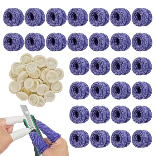 60 Piezas Vendaje De Dedo ApóSitos Para Dedos, Azul Venda Tubular Dedos Dediles Y Blanco Vendas Para El Pulgar, ProteccióN De Dedos En Lesiones, Vendas Tubulares Transpirables para Trabajo, Cocina