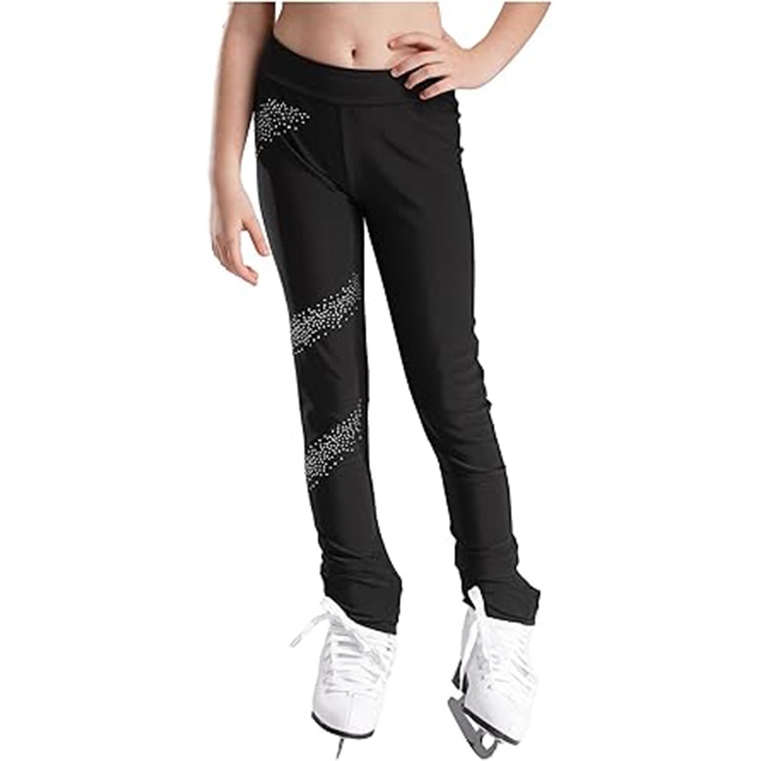 Pantaloni da Pattinaggio Artistico Caldo Pantaloni da Allenamento Adatto per Allenamenti di Gare di Pattinaggio