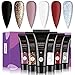 Vrenmol Poly Nail Gel Set - Juego de uñas de gel de extensión de uñas con purpurina 6 colores Gel constructor para uñas Juego de manicura para mejoramiento de uñas para técnico de uñas profesional