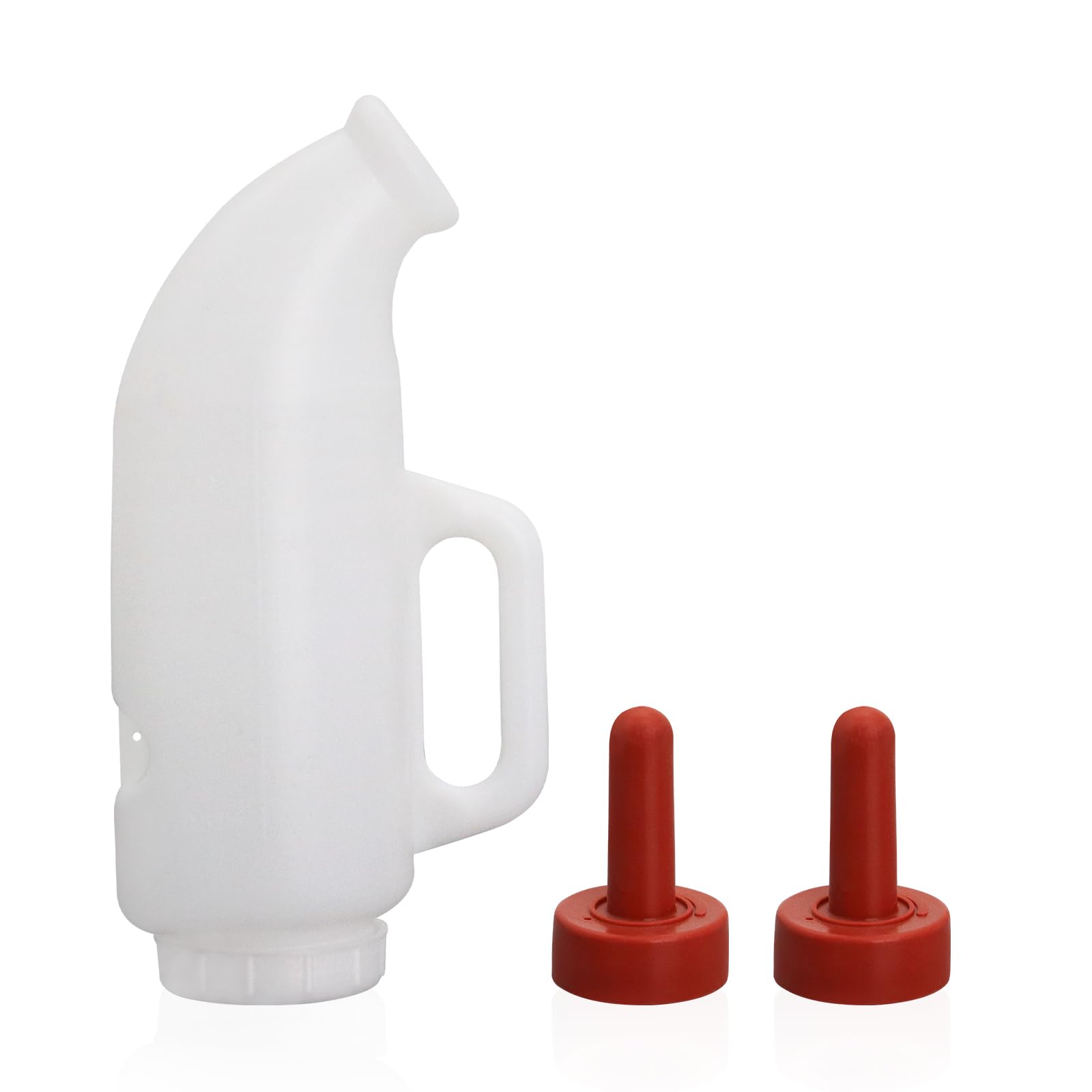 1 lot de biberons d'infirmière avec poignée et biberon horizontal en silicone pour mollets d'allaitement avec téton de rechange, bouteille de lait de vache (2,11 l) (horizontal)