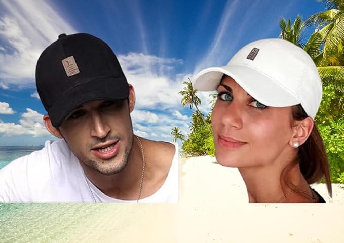 Image of Cap for Men Women Topi Unisex Head Branded Boy's Girl's Caps Adjustable Strap Summer Sports Cricket Gym Dance Cotton Free Size Pack of 3
