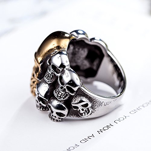 Image of Genuine Stainless Steel Ring Jewelry for Men Fashion Punk Biker Skull Rings