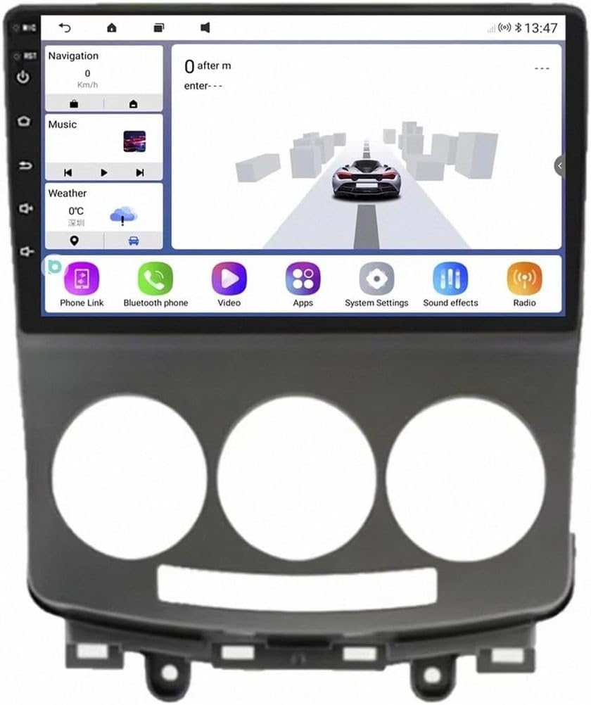 Autoradio Android da 9 Pollici per M-AZDA 5 2005-2010, 8 Core 4G 64G Wireless CarPlay, Schermo Touch HD, Bluetooth FM USB SWC, Radio multimediale per Auto
