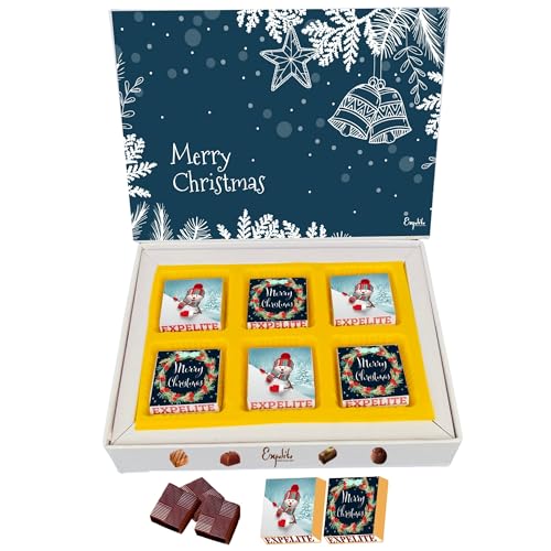 Image of Expelite Merry Christmas and Happy New Year Chocolate Gift Box - 6pc Merry Christmas and Happy New Year Gift For Girlfriend, Boyfriend