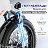 Aipas A2 Folding Electric Bike, 20'' Fat Tire Electric Bike with 750W Peak Motor, 48V 12.8Ah Removable Battery, 28MPH Max Speed, 62 Mile Range, Step-Through Frame and 7-Speed with 2 Baskets #3