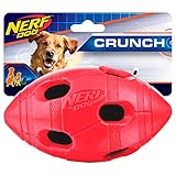 Nerf Dog Rubber Football Dog Toy with Interactive Squeaker and Crunch, Lightweight, Durable and...