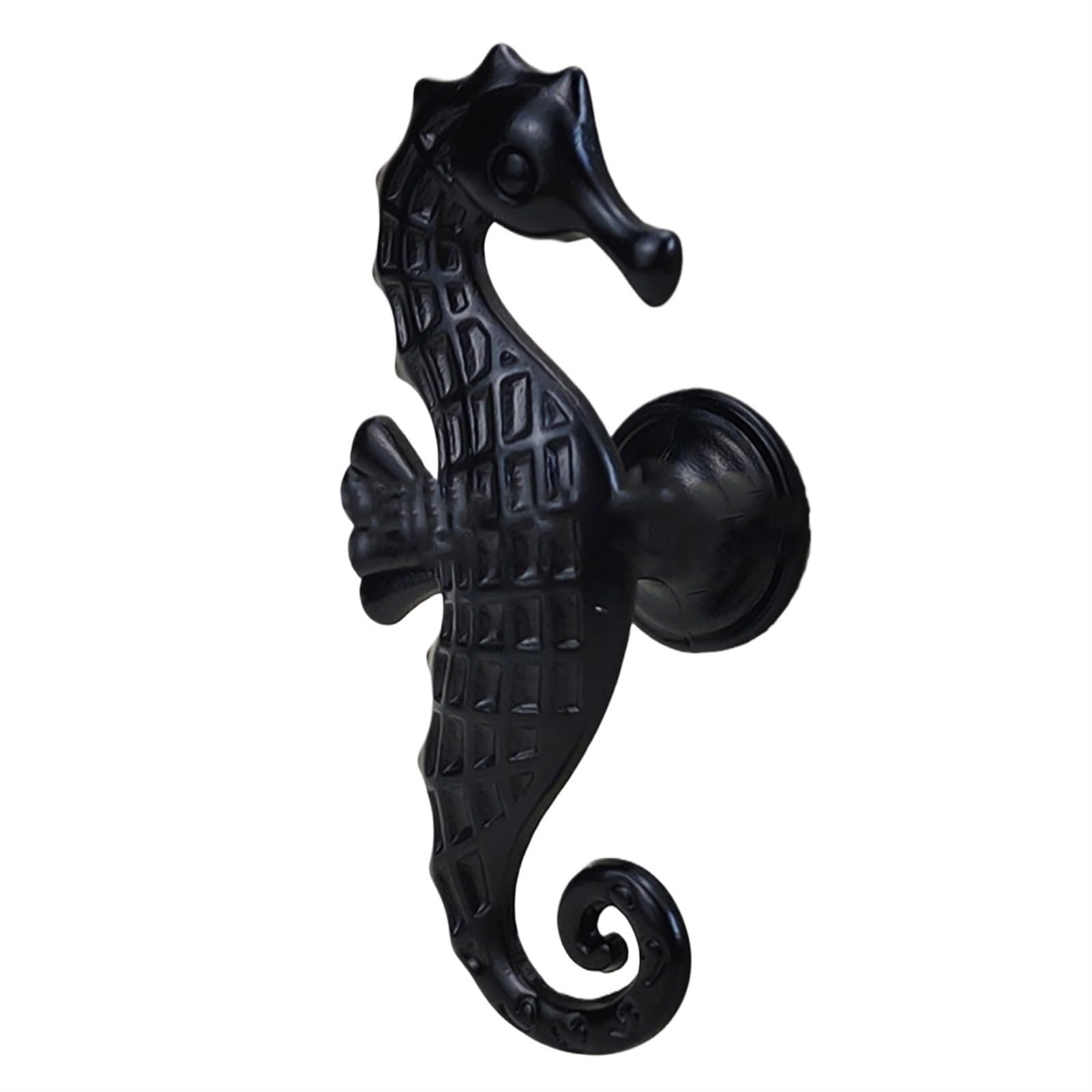 Poignée de meuble hippocampe noir mat : élégance marine pour tiroir