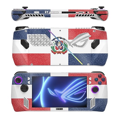 Image of MightySkins Glossy Glitter Skin Compatible with Asus ROG Ally - Dominican Flag | Protective, Durable High-Gloss Glitter Finish | Easy to Apply