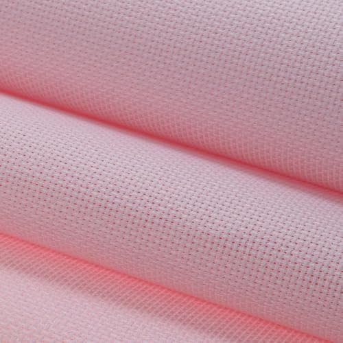Image of KCS 16CT Counted Cotton Cross Stitch Aida Cloth Fabric (59 inch x 1 Yard,Pink)