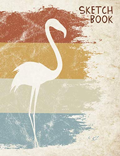 Amazon | Sketchbook: A Retro-Flamingo-Style Blank Drawing Book for