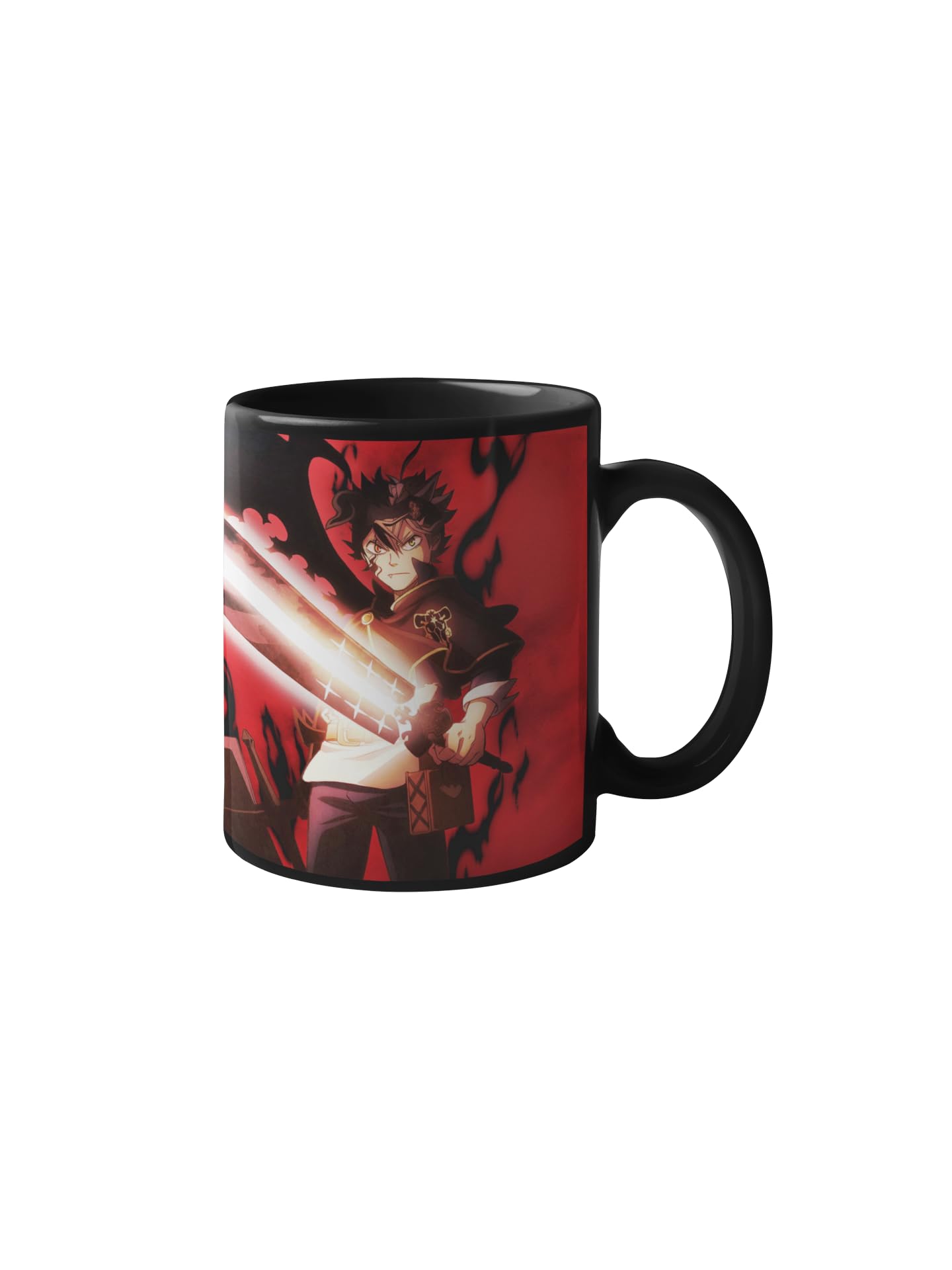 Manga Shop - Asta Black Clo-ver Clear Printed Hard Quality Ceramic Mug/Cup for Tea, Coffee | Black