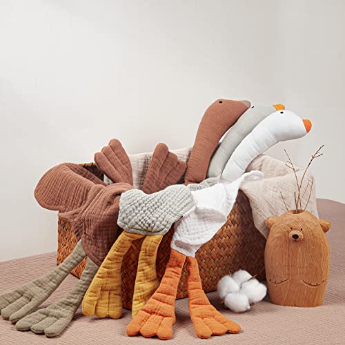 Image of lulumoon Goose Security Blanket: Muslin Lovey for Babies Travel & Daycare - Skin-Friendly Snuggle Toy for Self-Soothe