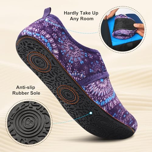JOINFREE House Slippers for Women Men Cozy Slip On Bedroom Shoes Wide Barefoot Slipper Socks for Indoor Home Travel Office Yoga4