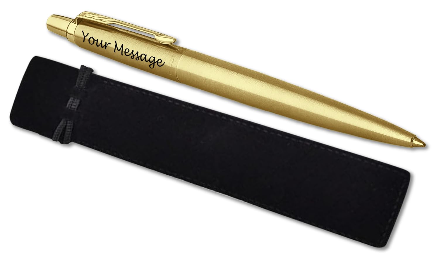 Parker Jotter Stainless Steel personalised parker pen engraved In Classy Gift Bag Ideal Anniversary, Birthday or Fathers Day Gift Perfect For Men & Women With Laser Engraving (Gold)