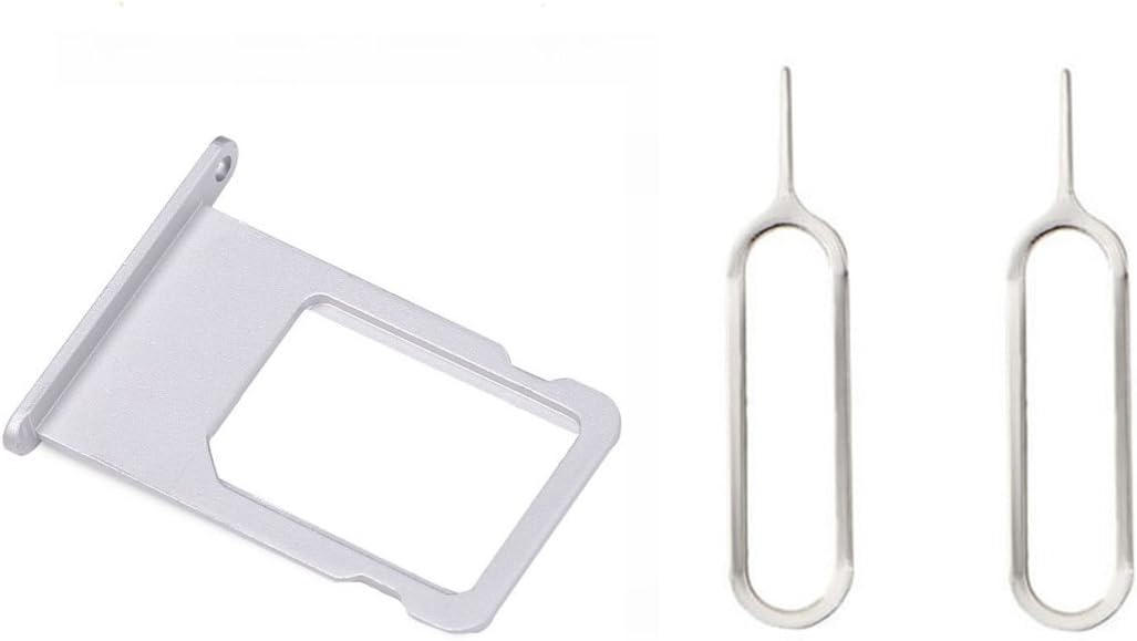 Mobofix Replacement Nano Sim Card Holder for iPhone 6S Plus (Silver),Sim Card Slot Socket Tray Support with 2 Removal Eject Tools.