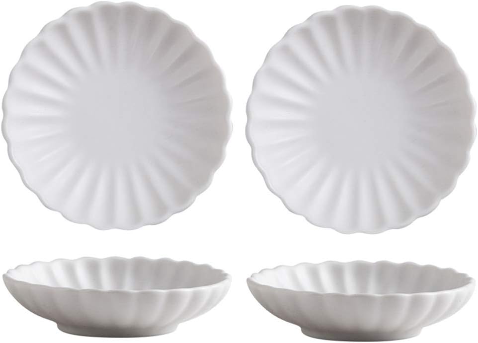 Gaolinci 3.5 Inches Flower Shape Ceramic Sauce Dish,Mini Side Seasoning Dish