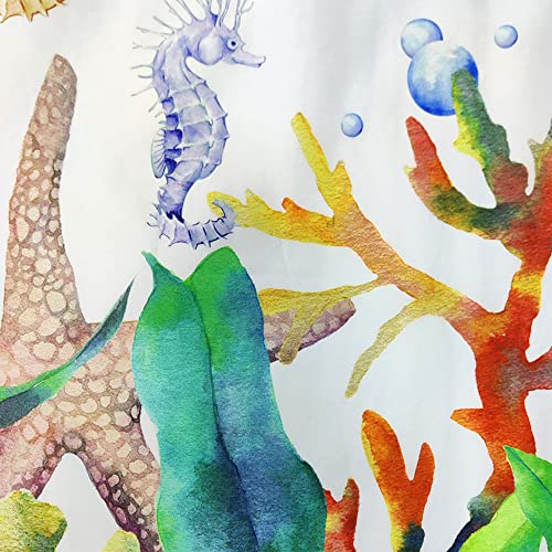 Uokiuki Funny Cat Fabric Shower Curtain, Cool Scuba Diving Cat Shower Curtain For Bathroom, Tropical Fish Coral Underwater Sea Ocean Animal Shower Curtain With Hooks 69 X 70 Inch #TOP6