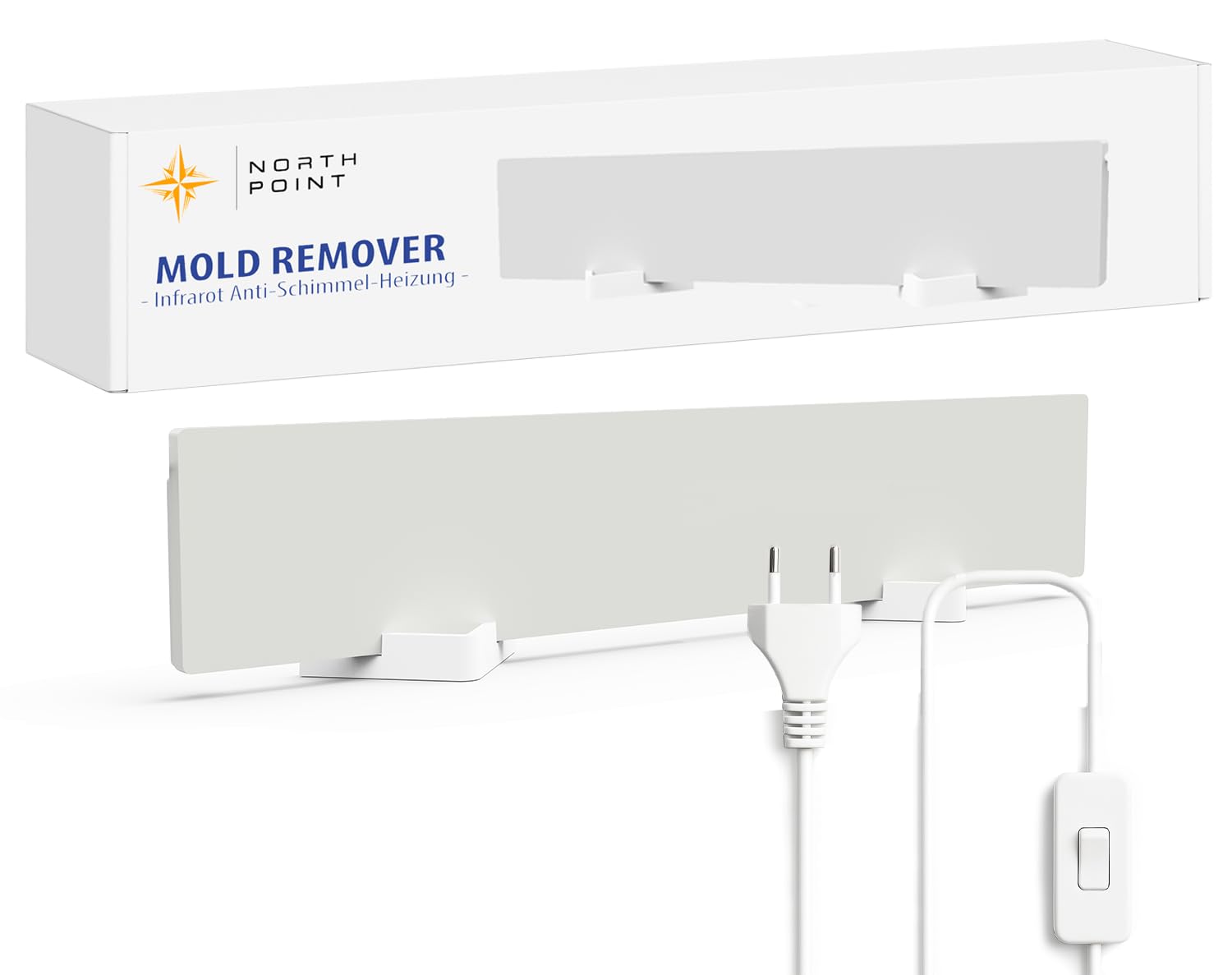 Northpoint Radiatore antimuffa a infrarossi, pannello riscaldante elettrico antimuffa, 1 pannello, utilizzabile in tutta la casa, rimuove la muffa senza prodotti chimici, per pareti e