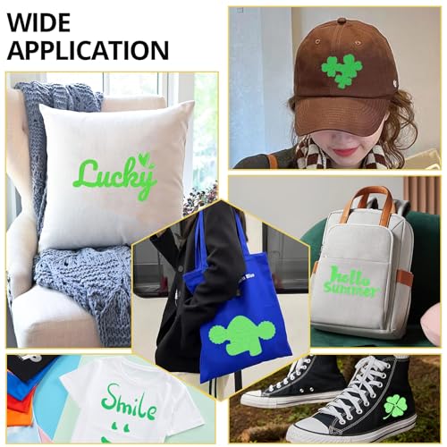 Image of HTVRONT 3D Puff Vinyl Heat Transfer - 10 inch x 6ft Glow in The Dark HTV Vinyl for T Shirts, Luminous Green Heat Transfer Vinyl Compatible with Cricut Cutting Machine (Luminous Green)