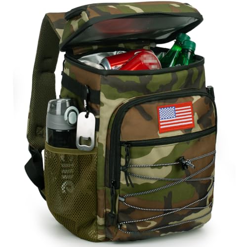 Image of 25L Insulated Cooler Backpack Water-Resistant Molle Cooler Bag for Camping
