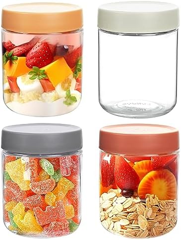 Amazon: 4 pack 16oz Thick Glass Jar with Lid for Overnight Oats