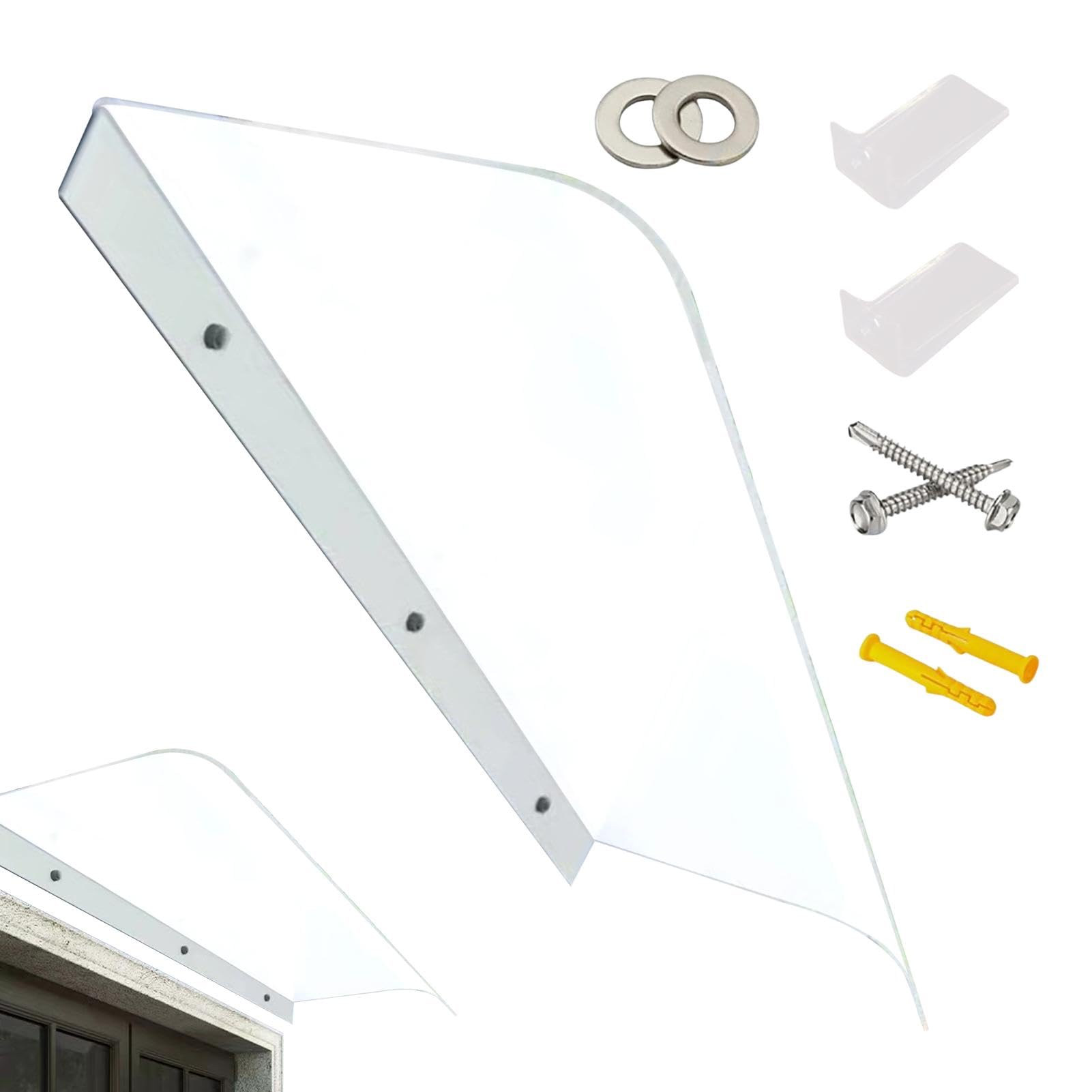 Auvent de porte d'extérieur terrasse 40 x 152,4 cm pour entrée
