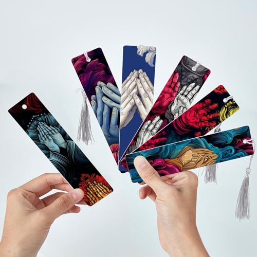 Marque-pages colorés avec mains priantes, le cadeau idéal pour lecteur - 3