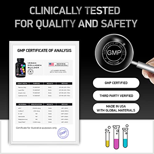 Vegan Collagen Supplements - Plant Based Collagen Builder Tablets With Biotin, Vit C, Minerals, Organic Fruit And Vegetable Extracts For Glossy Skin, Hair, Nails - 30 Vegeterian Collagen Boost Pills #TOP6