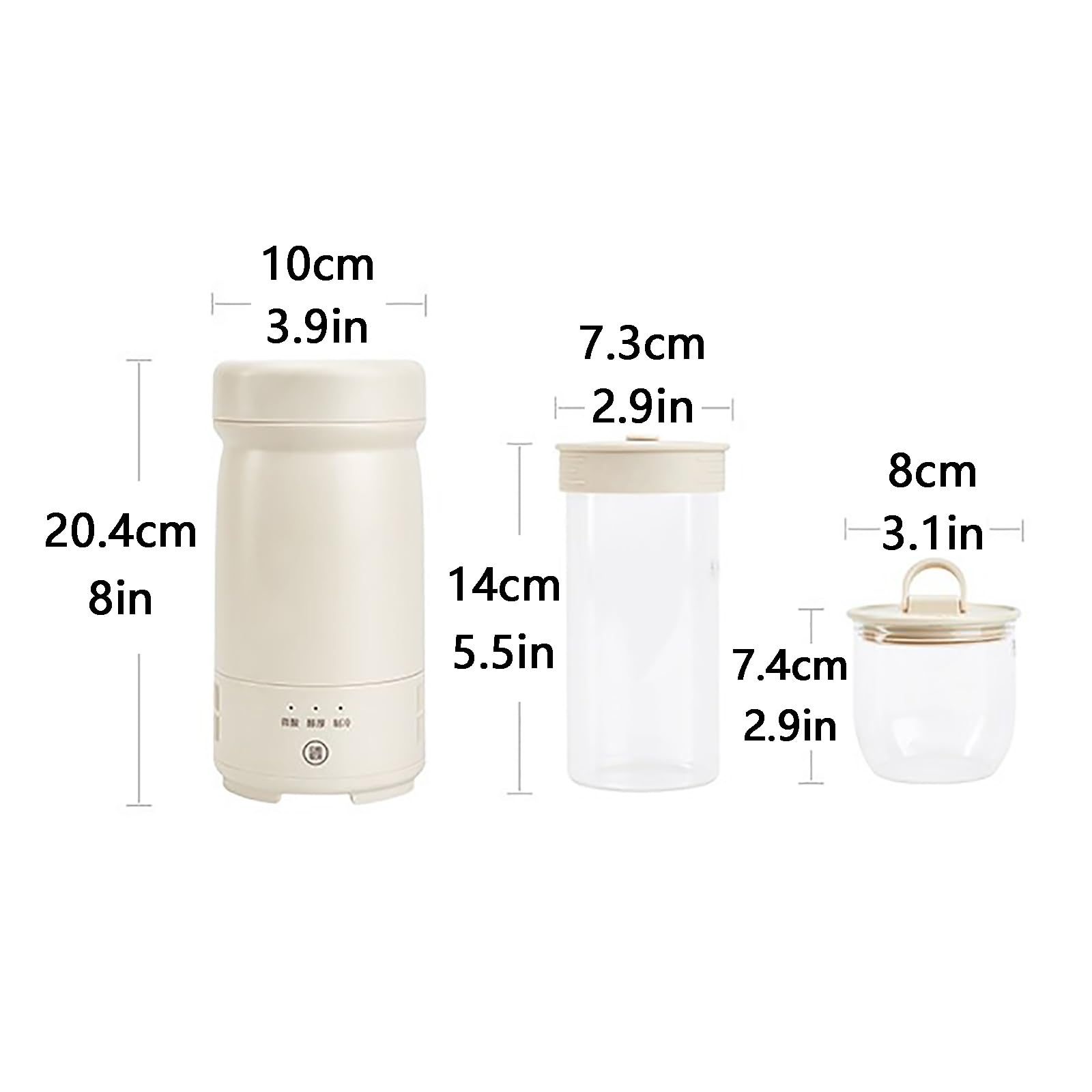 Yogurtiera, Monodose portatile con funzione di raffreddamento, facile da pulire, for uso domestico/esterno(White)
