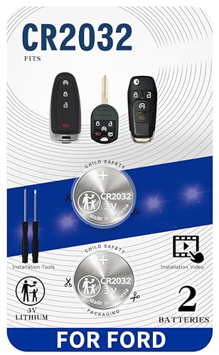 Key Fob Replacement Batteries for Ford (F150 Escape Focus Explorer Fusion Expedition Taurus Fiesta Econoline Flex Edge Transit Mustang Ranger EcoSport) Remote Key Battery (2 Pack)(Check Fitment Guide)